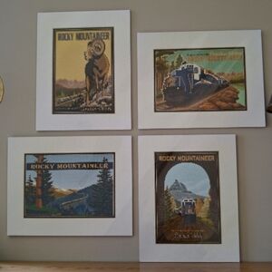 Set Of 4 Canadian Rocky Mountaineer Canadian Rockies Classic Art Print Train